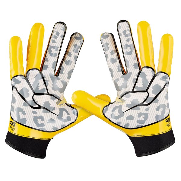 Grip Boost Cheetah Stealth 5.0 Peace American Football Receiver Handschuhe - Gelb Gr.S
