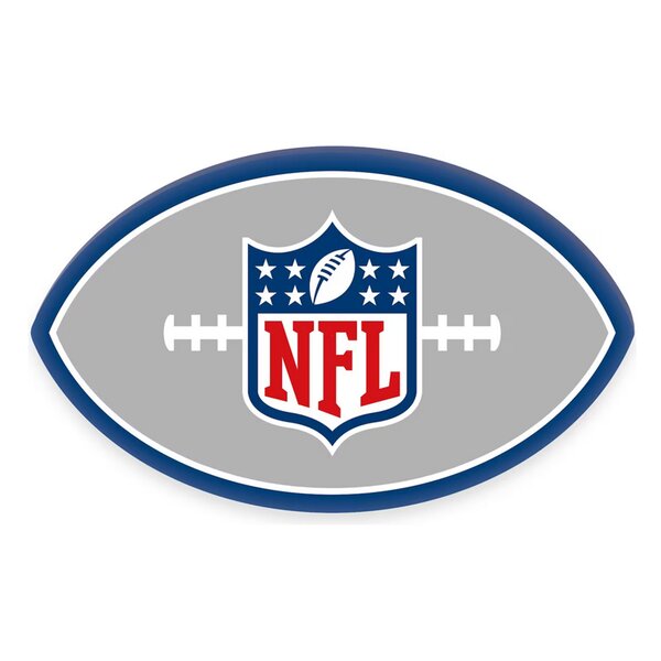 NFL Konturenkissen mit NFL Shield Logo - 36cm x 22cm x 2,5cm Grau-Navy