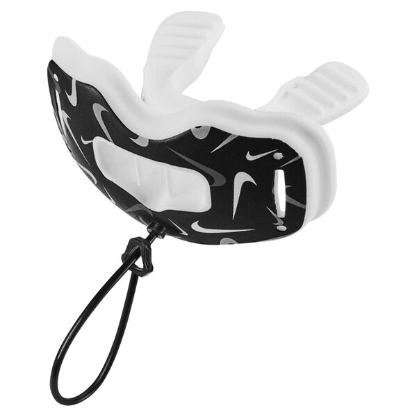 Nike Alpha Lip Protector Mouthguard + quick release Strap - wei-grau