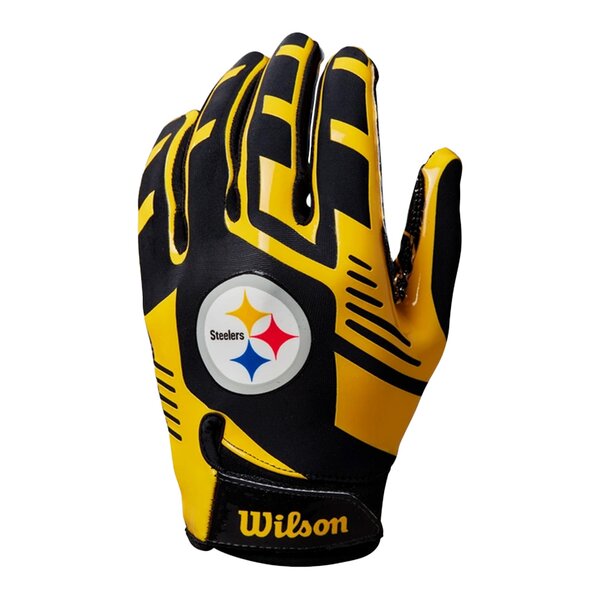 Wilson NFL Stretch Fit Adult Receiver Handschuhe - Team Pittsburgh Steelers