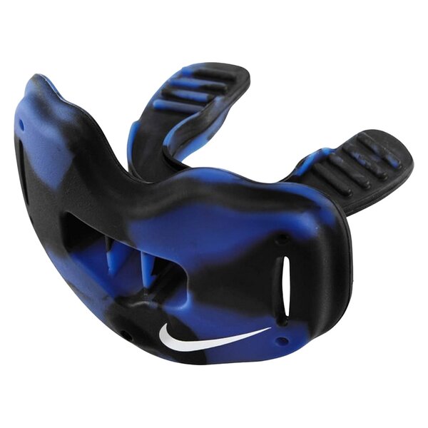 Nike Alpha Lip Protector Mouthguard + quick release Strap - schwarz-royal