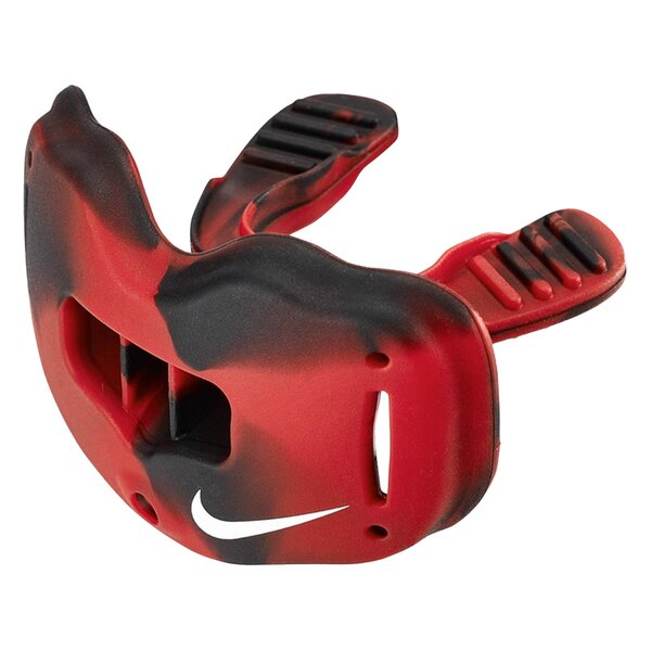 Nike Alpha Lip Protector Mouthguard + quick release Strap - schwarz-rot