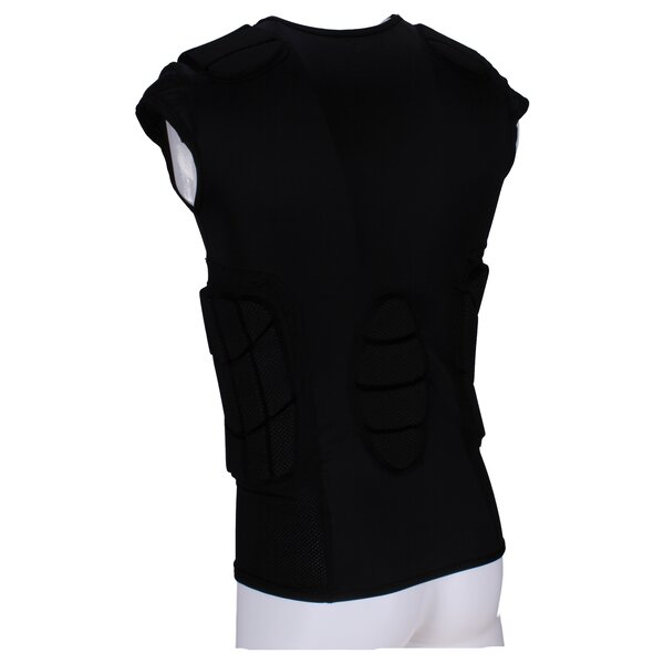 Full Force Wear 5 Pad Shirt mit Rippen und Schulterpolsterung, schwarz