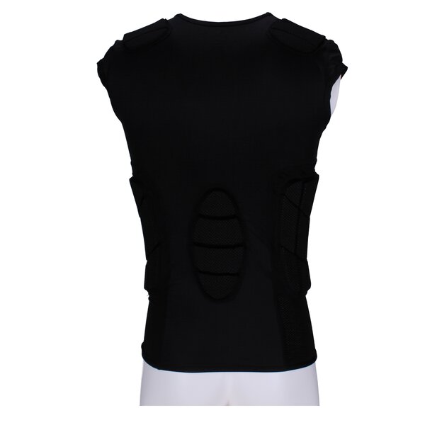 Full Force Wear 5 Pad Shirt mit Rippen und Schulterpolsterung, schwarz