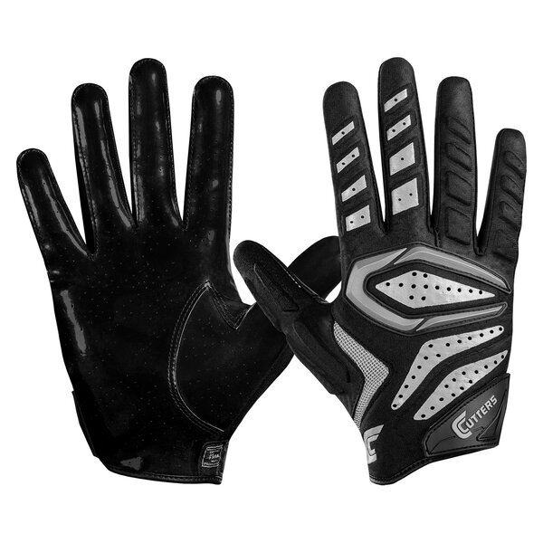 Cutters S651 Gamer 2.0 American Football leicht gepolsterte Handschuhe - schwarz Gr. 2XL