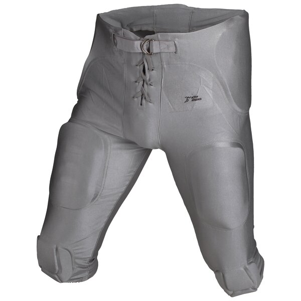 Football Spielhose All In One Spandex inklusive 7 Pads silber 2XL