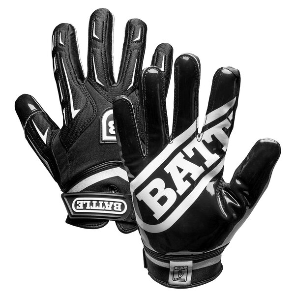 Warm gefütterte Football Receiver Handschuhe - schwarz Gr. 2XL