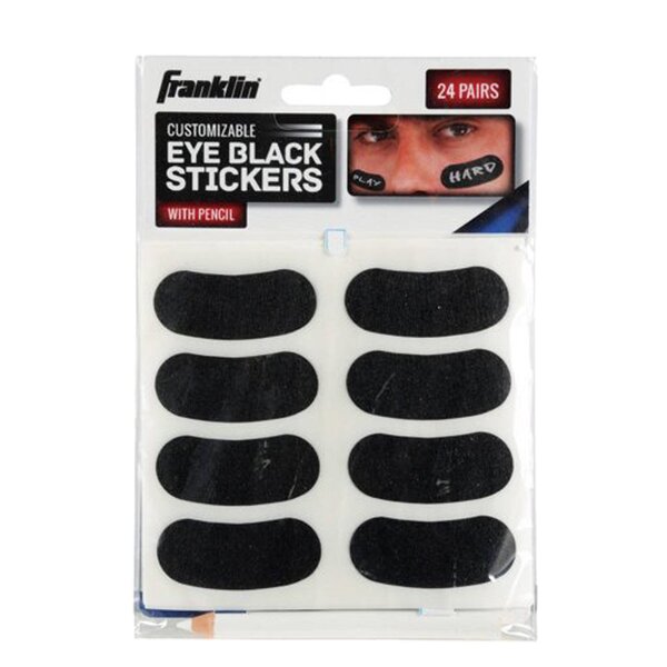 24 Paar Franklin Eye Black Sticker matt schwarz mit weißem Stift