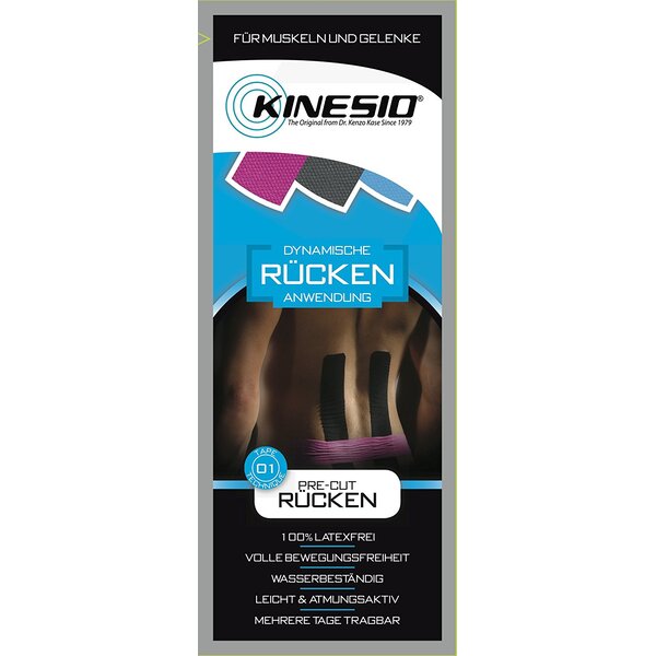 Kinesio® Kinesiology Tape - PreCut Rücken Pink - Schwarz