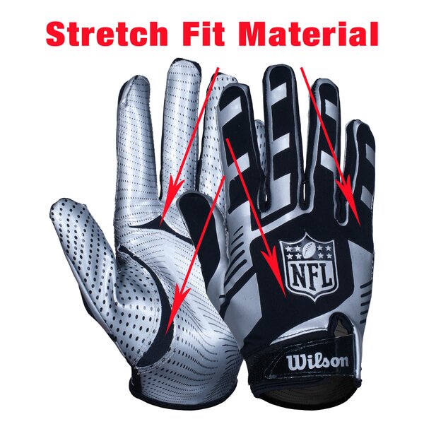 One size (M-XL) Wilson NFL Stretch Fit Receiver Handschuhe