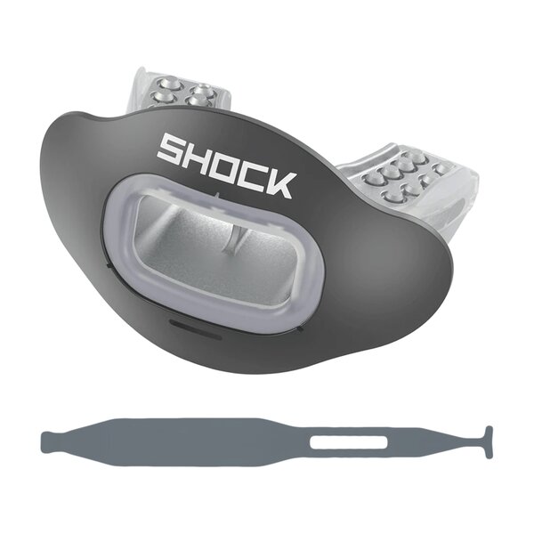 Mundstck mit austauschbaren Lippenschutz + Strap( Shock Doctor  Interchange  ) - schwarz matt